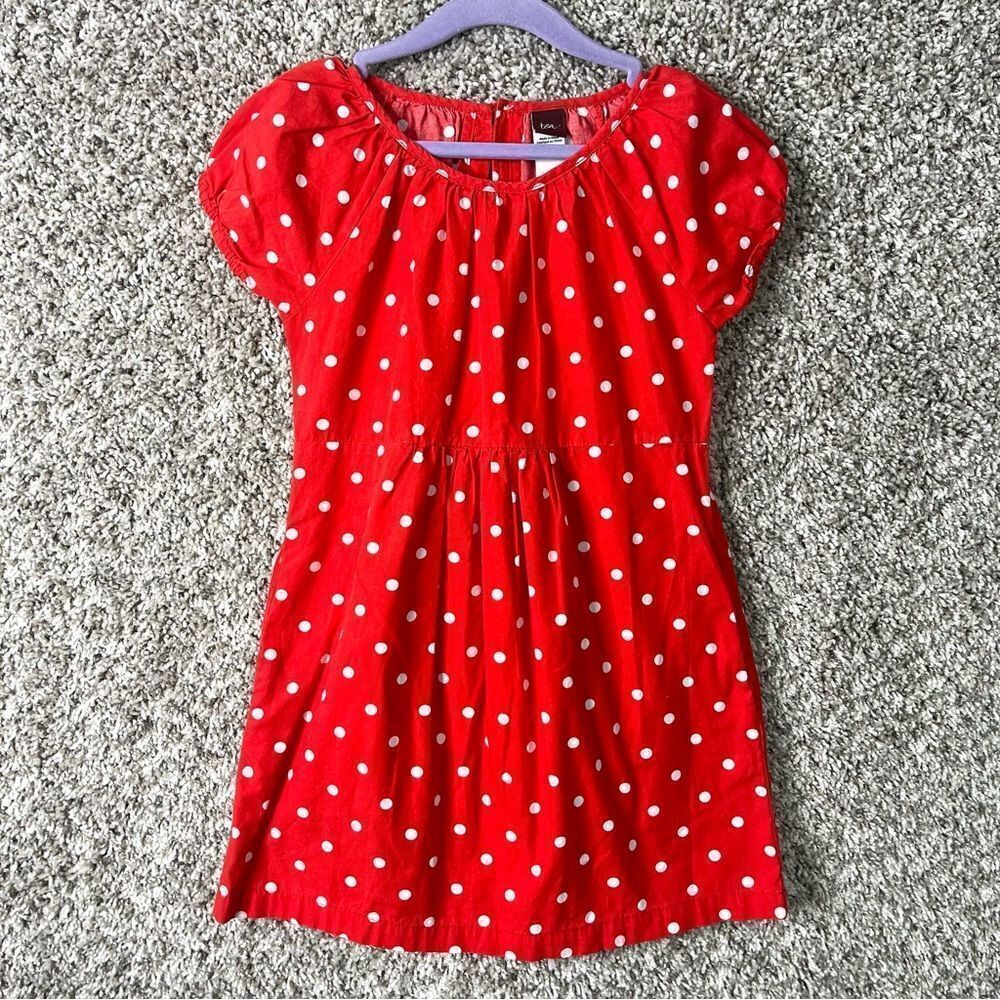 Tea Collection Red Polka Dot Casual Dress